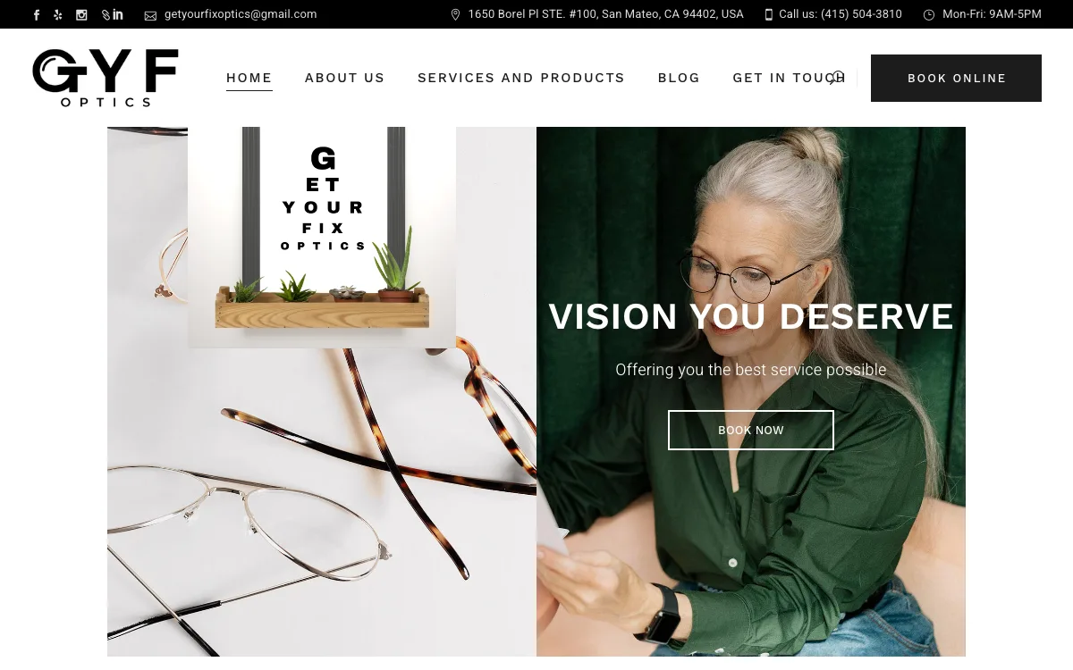 Optical Shop & Repair Studio website built by Ramp Up Digital