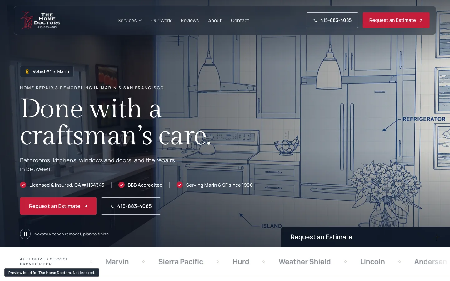 The Home Doctors website on desktop